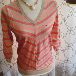 NWOT The Limited Striped V-Neck Top